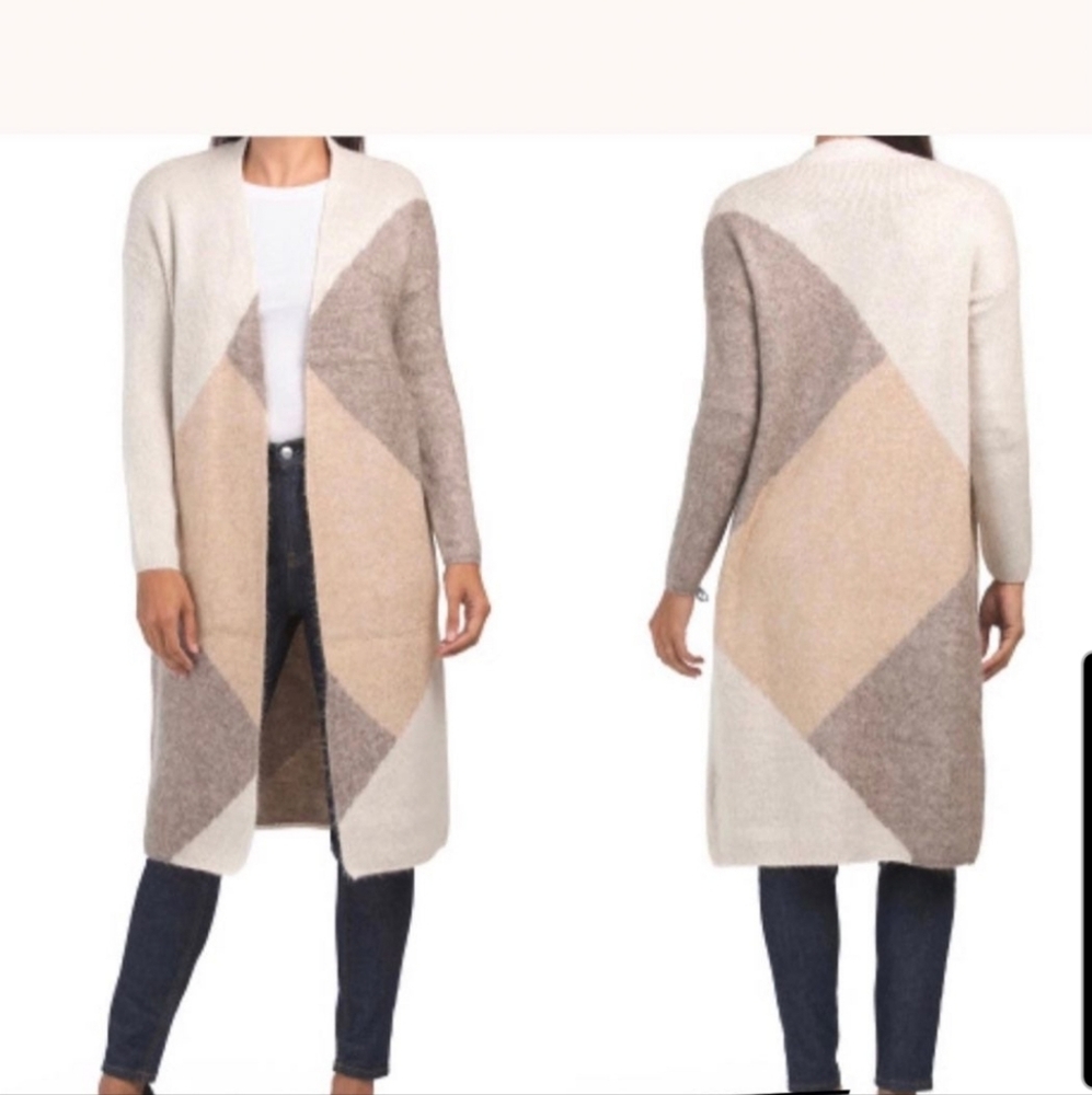 Sincerely Jules Colorblock Cardigan in Cream and Tan